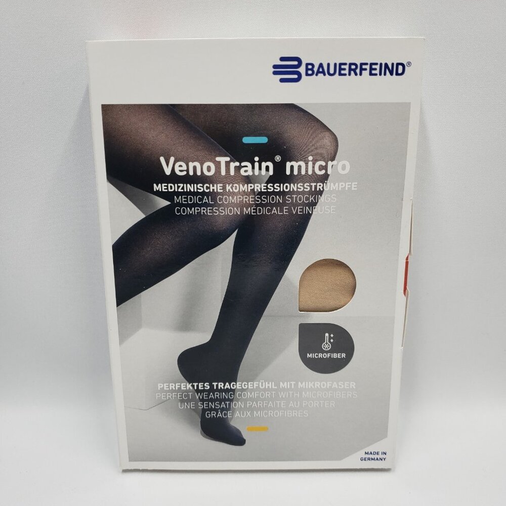 Bauerfeind Veno Train Compression Micro Medical Stockings Size Normal Cream